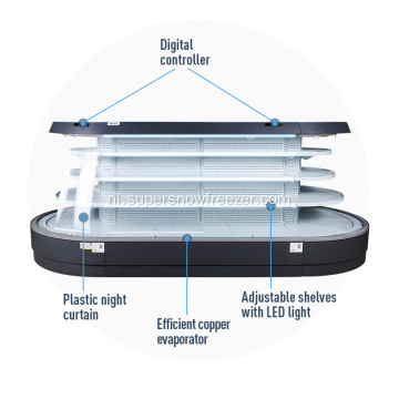 Semi-hoogte voorste glazen deur Multi-deck Display Koelkast